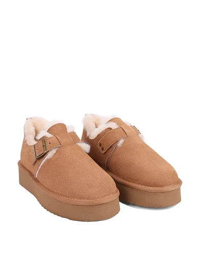 Женские угги велюровые коричневые - фото 3 - Miraton