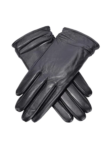 Рукавички шкіряні чорні(10W-122) - фото 2 - Miraton