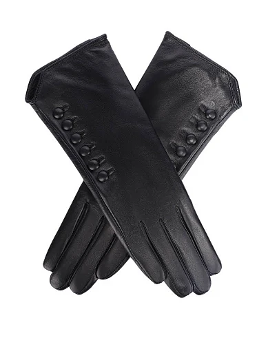 Рукавички шкіряні чорні(HL1111) - фото 2 - Miraton