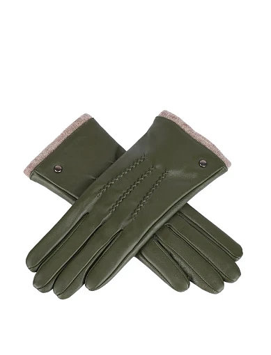 Рукавички шкіряні зелені(HL2320) - фото 2 - Miraton
