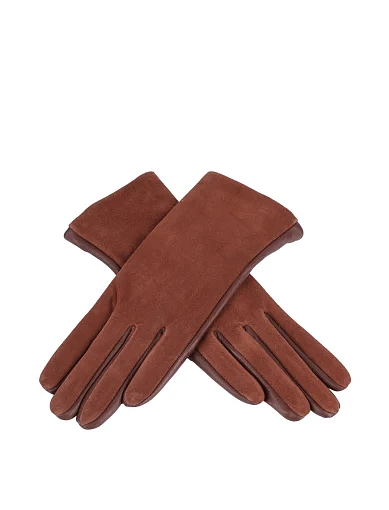 Рукавички замшеві коричневі(EGL-103) - фото 3 - Miraton