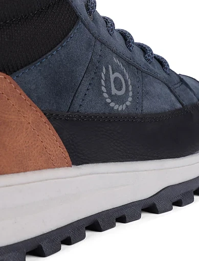 Мужские ботинки Bugatti из экокожи синие - фото 5 - Miraton