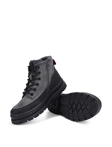 Мужские ботинки Bugatti из экокожи серые - фото 2 - Miraton