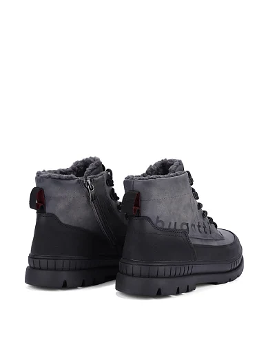 Мужские ботинки Bugatti из экокожи серые - фото 4 - Miraton