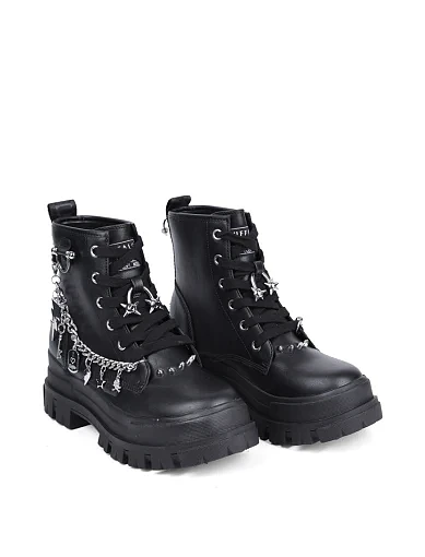 Женские ботинки Buffalo из экокожи черные - фото 2 - Miraton