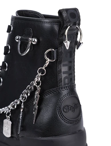 Женские ботинки Buffalo из экокожи черные - фото 4 - Miraton