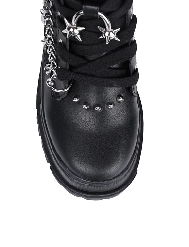 Женские ботинки Buffalo из экокожи черные - фото 6 - Miraton