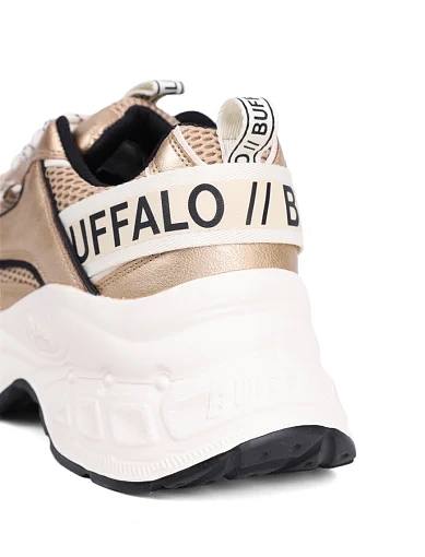 Женские кроссовки Buffalo из экокожи бежевые - фото 5 - Miraton