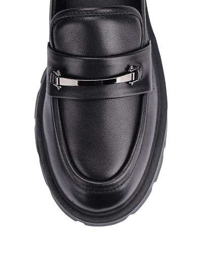 Жіночі туфлі лофери MIRATON шкіряні чорні - фото 5 - Miraton