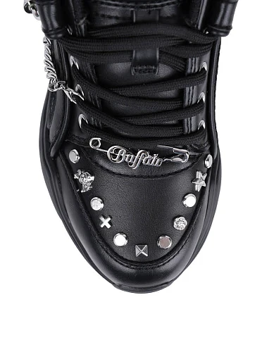 Жіночі кросівки Buffalo з екошкіри чорні - фото 6 - Miraton