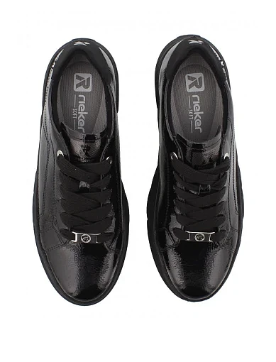 Жіночі туфлі Rieker лакові чорні - фото 6 - Miraton