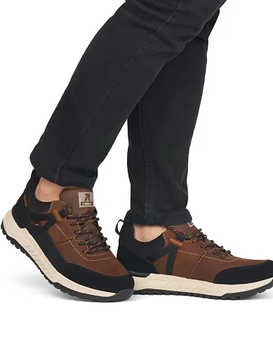 Чоловічі кросівки Rieker з екошкіри коричневі (U0100-22) - фото 9 - Miraton