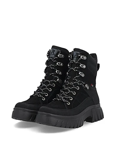 Жіночі черевики Rieker замшеві чорні - фото 6 - Miraton