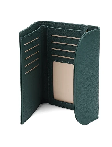 Гаманець шкіряний зелений(6941-2-1) - фото 4 - Miraton