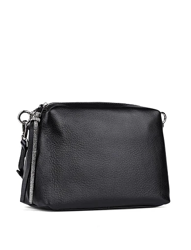 Жіноча сумка через плече шкіряна чорна - фото 3 - Miraton