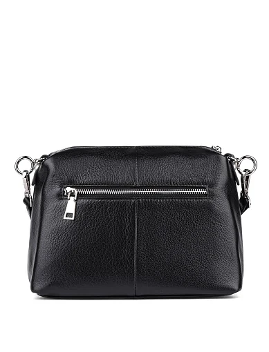 Жіноча сумка через плече шкіряна чорна - фото 4 - Miraton