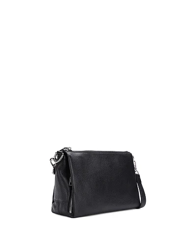 Жіноча сумка через плече шкіряна чорна(8548-1) - фото 3 - Miraton