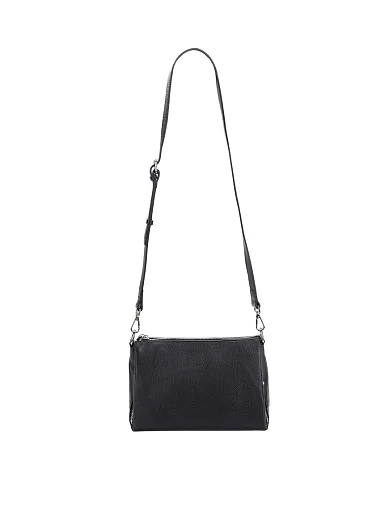 Жіноча сумка через плече шкіряна чорна(8548-1) - фото 7 - Miraton