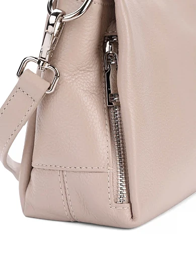 Женская сумка через плечо кожаная бежевая - фото 4 - Miraton