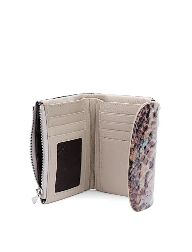 Гаманець шкіряний зі зміїним принтом(6013-1) - фото 4 - Miraton