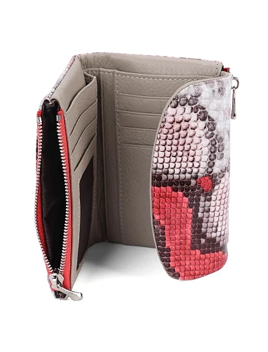 Гаманець шкіряний зі зміїним принтом(6013-2) - фото 4 - Miraton