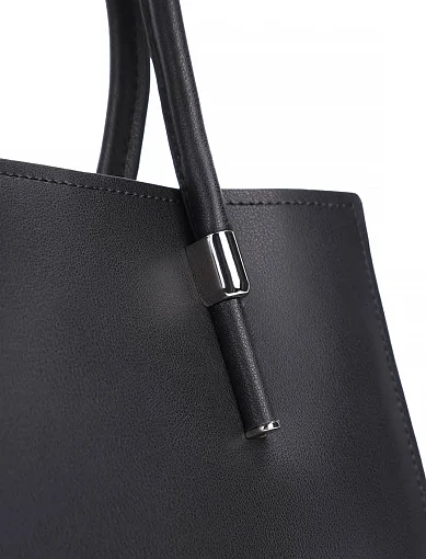Жіноча сумка тоут шкіряна чорна - фото 5 - Miraton