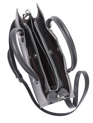 Жіноча сумка тоут шкіряна чорна - фото 6 - Miraton