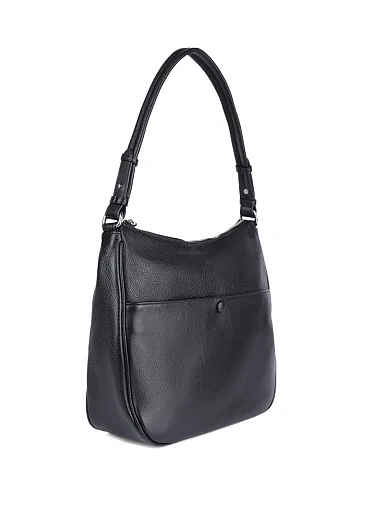Жіноча сумка хобо MIRATON шкіряна чорна - фото 2 - Miraton