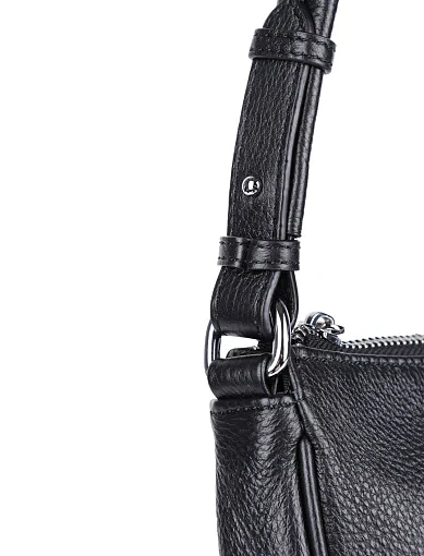 Жіноча сумка хобо MIRATON шкіряна чорна - фото 4 - Miraton