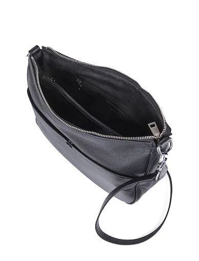 Жіноча сумка хобо MIRATON шкіряна чорна - фото 5 - Miraton