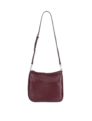 Жіноча сумка хобо MIRATON шкіряна бордова - фото 6 - Miraton