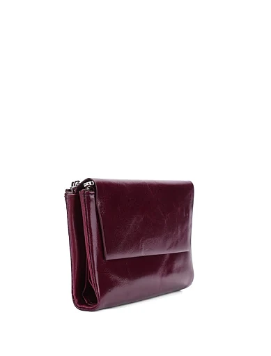 Гаманець на магніті шкіряний бордовий(8052) - фото 2 - Miraton