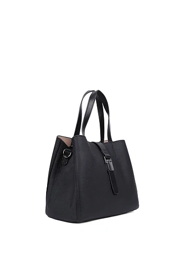 Женская сумка кожаная черная - фото 2 - Miraton