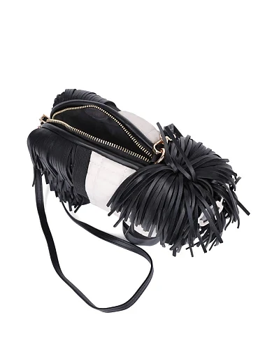 Женская сумка кросс-боди из экокожи черная - фото 5 - Miraton