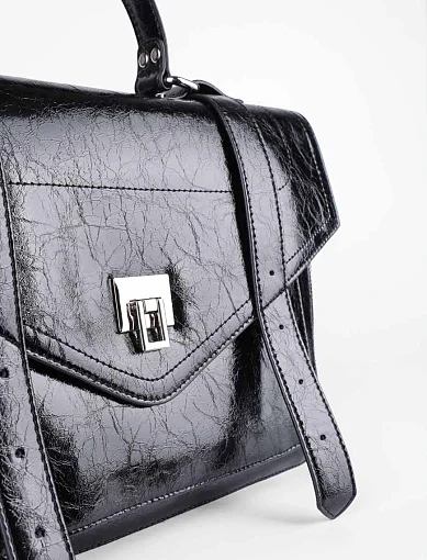 Жіноча сумка MIRATON шкіряна чорна(6851-1) - фото 4 - Miraton