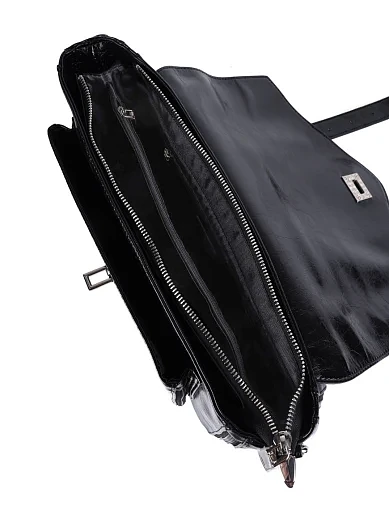 Жіноча сумка MIRATON шкіряна чорна(6851-1) - фото 5 - Miraton