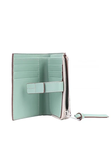 Гаманець шкіряний молочний з брелоком(6982-1) - фото 4 - Miraton