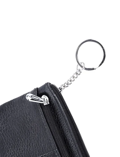 Монетниця шкіряна чорна(079-1) - фото 4 - Miraton