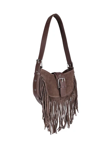 Жіноча сумка через плече MIRATON замшева зелена - фото 2 - Miraton