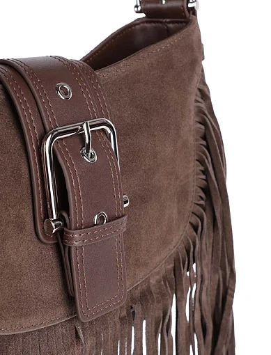 Жіноча сумка через плече MIRATON замшева зелена - фото 4 - Miraton