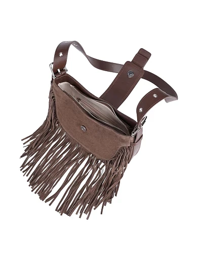 Жіноча сумка через плече MIRATON замшева зелена - фото 6 - Miraton