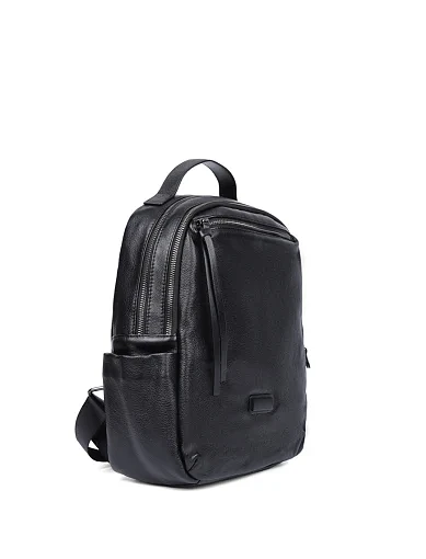 Женский рюкзак кожаный черный - фото 2 - Miraton