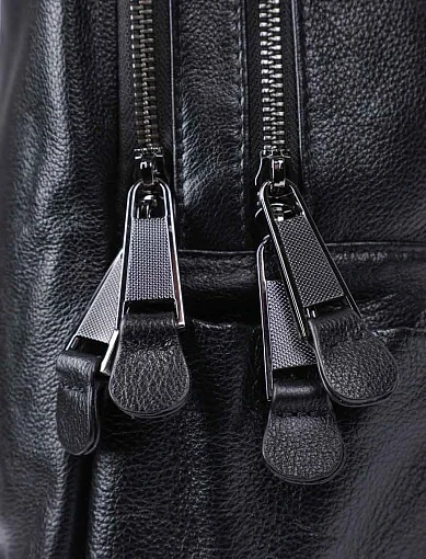 Женский рюкзак кожаный черный - фото 4 - Miraton