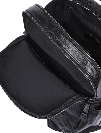 Женский рюкзак кожаный черный - фото 5 - Miraton