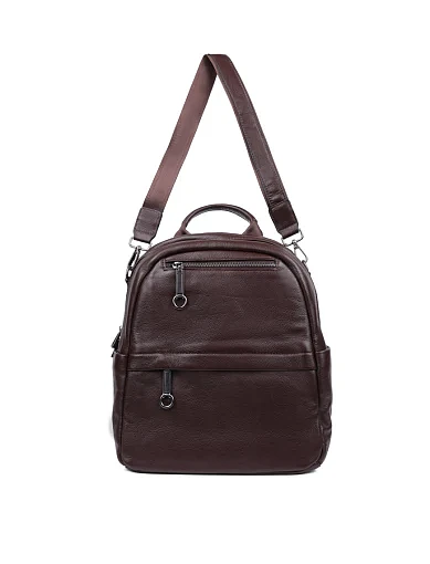 Женский рюкзак кожаный коричневый - фото 6 - Miraton