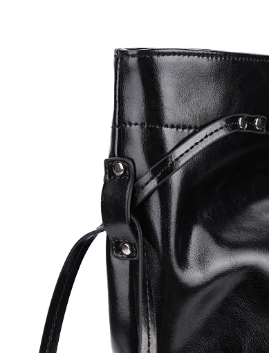 Жіноча сумка шоппер шкіряна чорна(89-8775-1) - фото 5 - Miraton