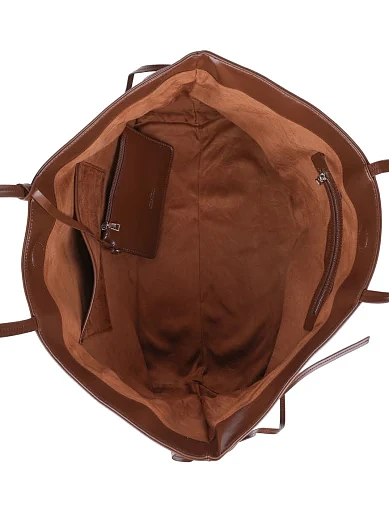 Жіноча сумка шоппер шкіряна коричнева - фото 5 - Miraton