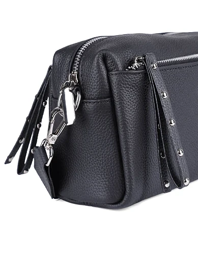 Женская сумка camera bag MIRATON кожаная черная - фото 4 - Miraton