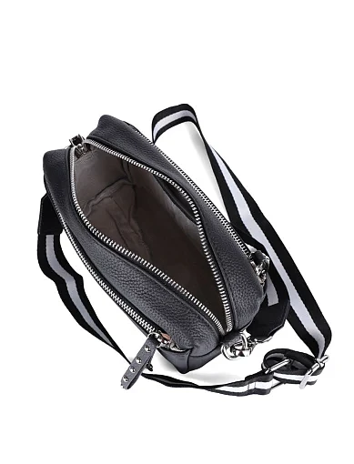 Женская сумка camera bag MIRATON кожаная черная - фото 5 - Miraton