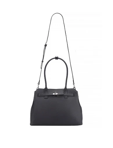 Жіноча сумка тоут шкіряна чорна - фото 7 - Miraton